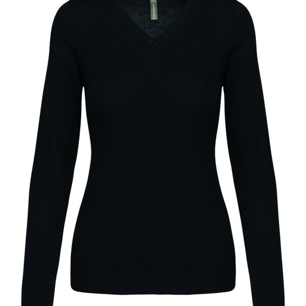 Kariban Ladies Cotton Acrylic V Neck Sweater Thumbnail