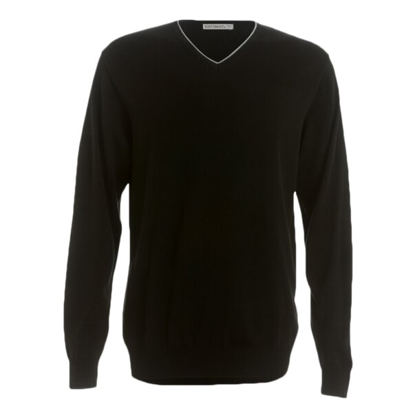 Kustom Kit Contrast Arundel V Neck Sweater Thumbnail