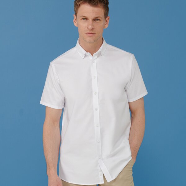 Henbury Modern Short Sleeve Regular Fit Oxford Shirt Thumbnail