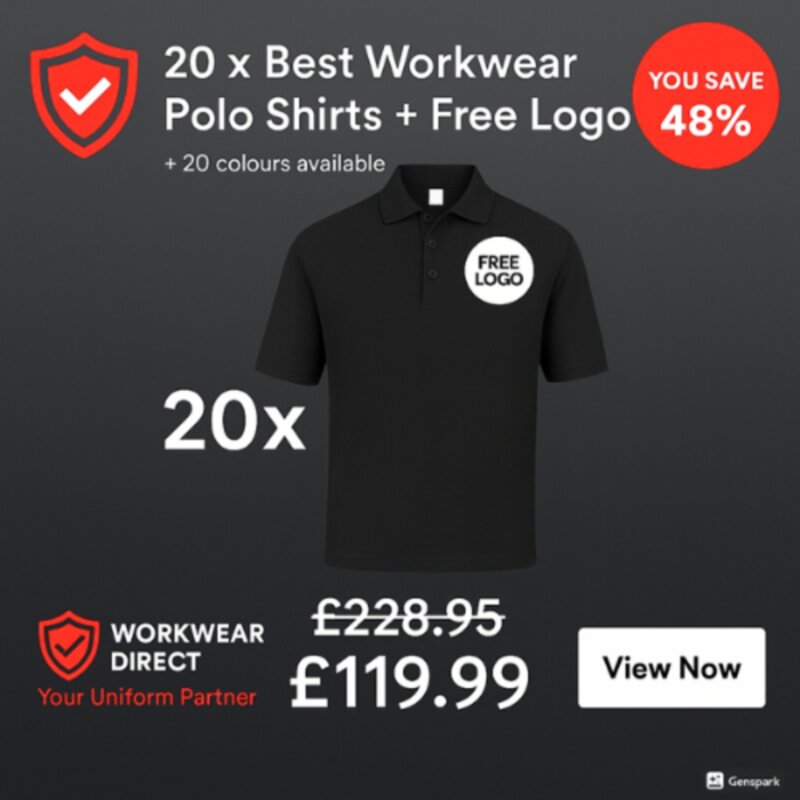 20x Best Workwear Polo Shirts + Free Logo Thumbnail