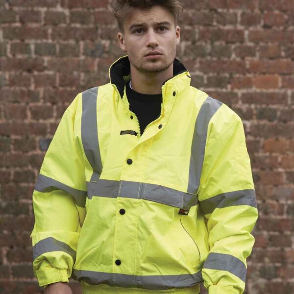 WR006 Warrior Hi-Vis Fleece Lined Bomber Jacket Thumbnail
