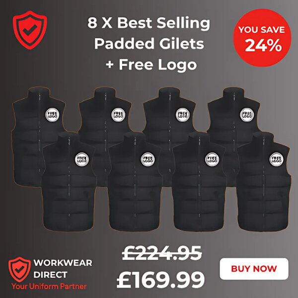 8x Best Selling Padded Gilets + Free Logo Thumbnail