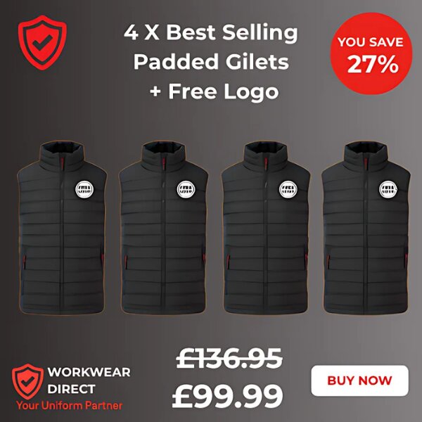 4x Best Selling Padded Gilets + Free Logo Thumbnail