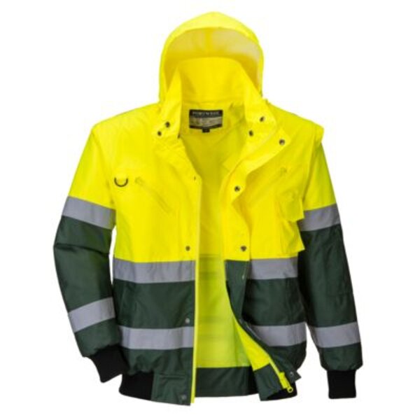 Hi-Vis 3-in-1 X Back Contrast Bomber Jacket  Thumbnail
