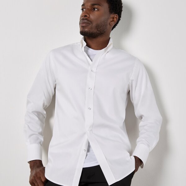Kustom Kit Premium Long Sleeve Tailored Oxford Shirt Thumbnail