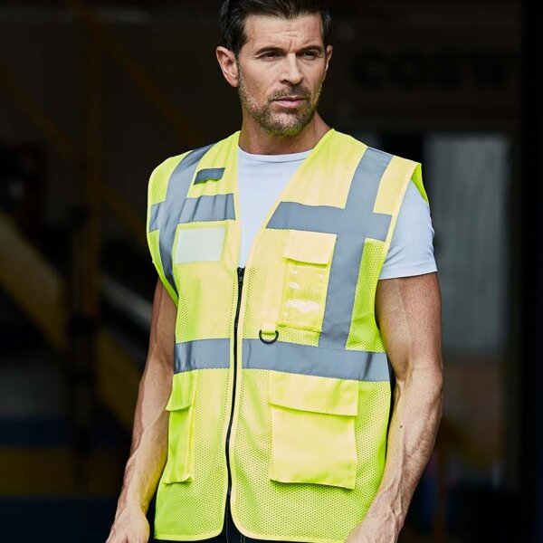 Yoko Hi-Vis Top Cool Open Mesh Executive Waistcoat Thumbnail