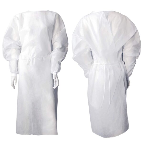 V19-11: White Isolation Gown One Size (Box 40) Thumbnail